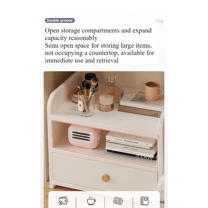 Bedside Table Small Simple Modern Household Bedroom Bedside Storage Cabinet Small Cabinet Bedside Shelf for Rental Room