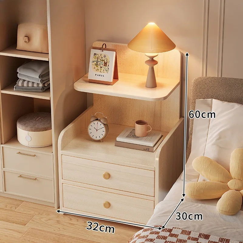 Bedside Table Small Simple Modern Household Bedroom Bedside Storage Cabinet Small Cabinet Bedside Shelf for Rental Room