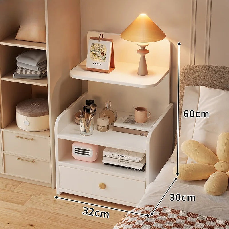 Bedside Table Small Simple Modern Household Bedroom Bedside Storage Cabinet Small Cabinet Bedside Shelf for Rental Room