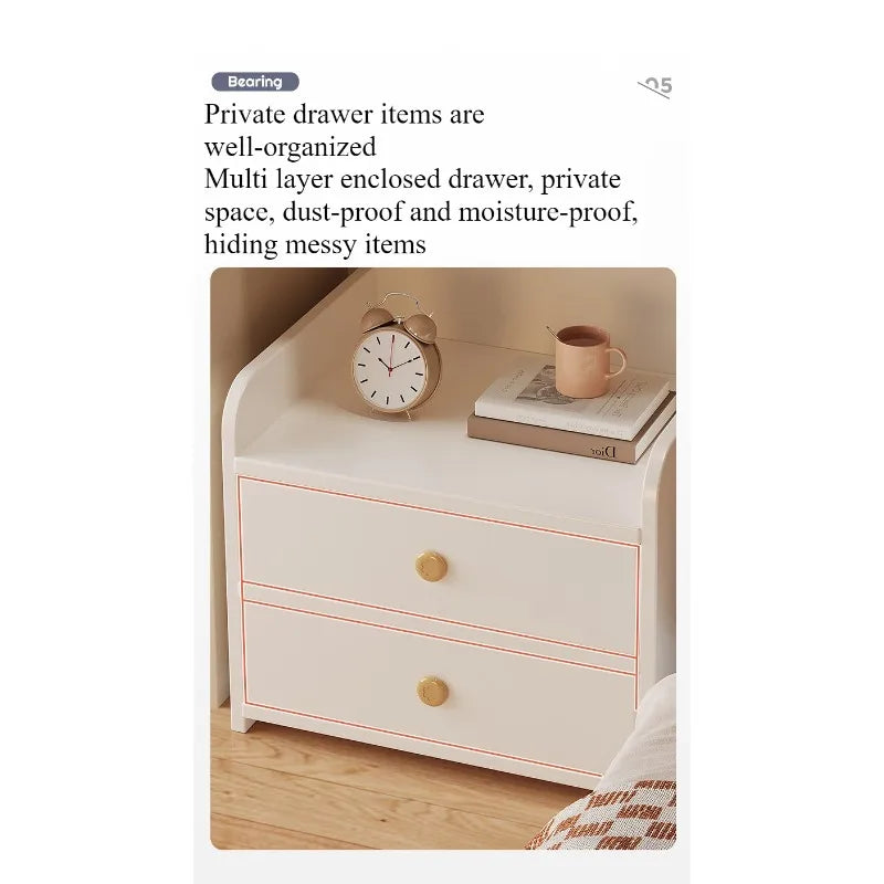 Bedside Table Small Simple Modern Household Bedroom Bedside Storage Cabinet Small Cabinet Bedside Shelf for Rental Room