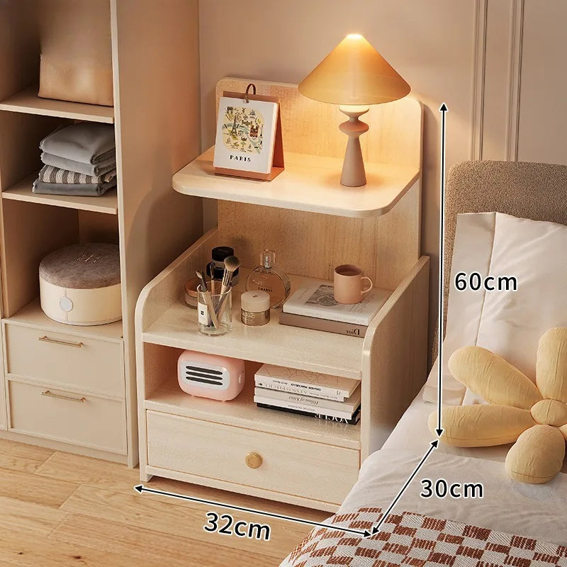 Bedside Table Small Simple Modern Household Bedroom Bedside Storage Cabinet Small Cabinet Bedside Shelf for Rental Room